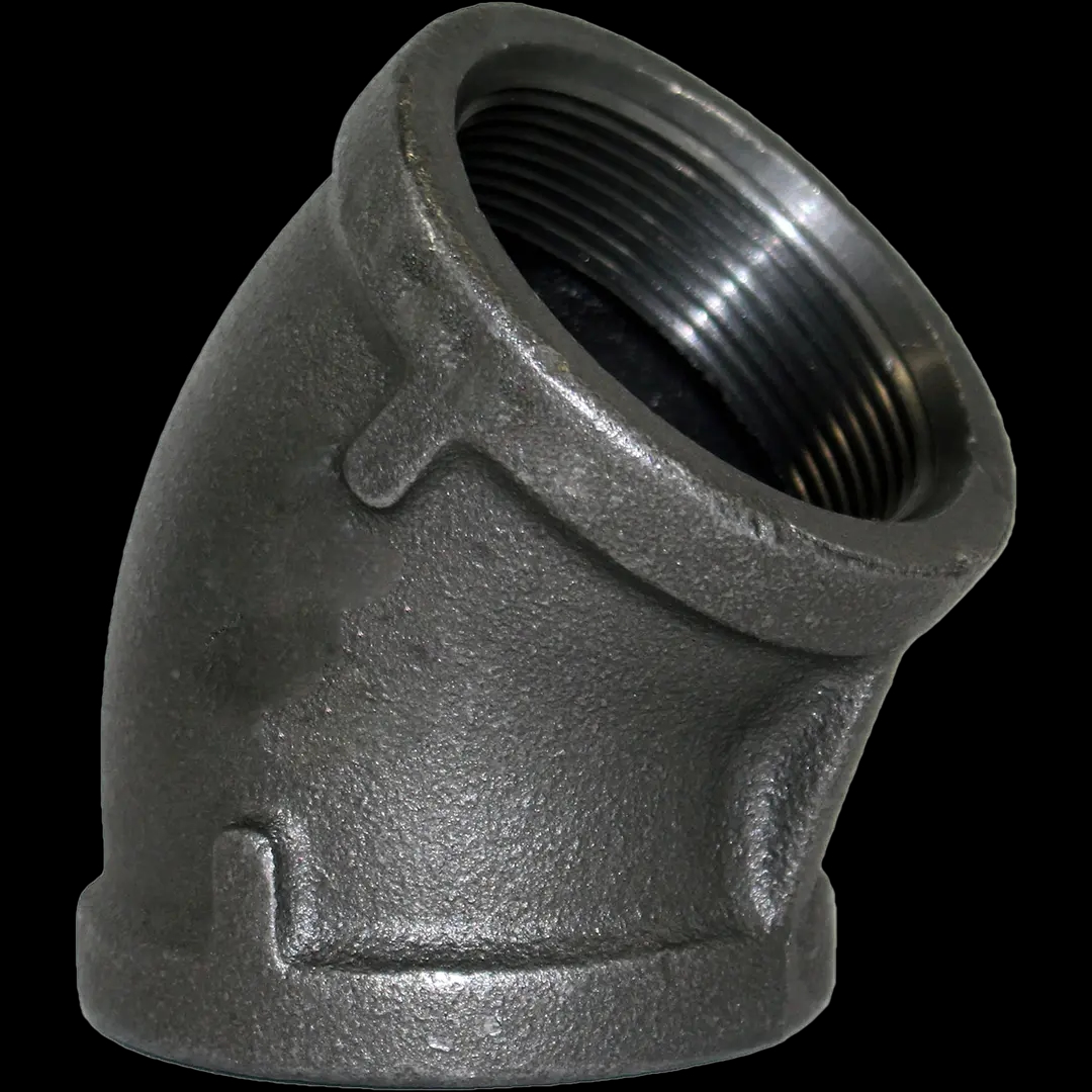 Black Malleable 45 Elbow