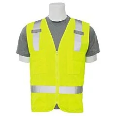 ERB 61203 Aware Wear S414 Type R Class 2 Surveyor Multi-Pocket Safety Vest Yellow 2X-Large