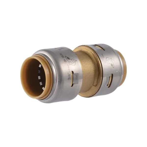 3/4" Brass Push-To-Connect Coupling