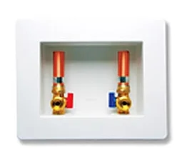 LSP OBFS-2010 FireStop Washing Machine Outlet Box White Unassembled WITH MIP VALVES