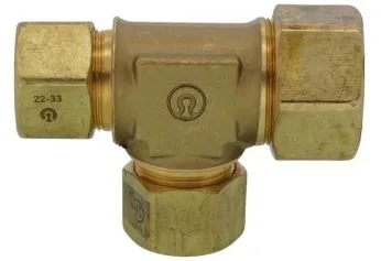 3/4" X 1/2" X 1/2" TracPipe AutoFlare Brass Reducing Tee