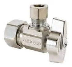 1/2" Nom Comp X 3/8" O.D. Comp 1/4 Turn Angle Stop