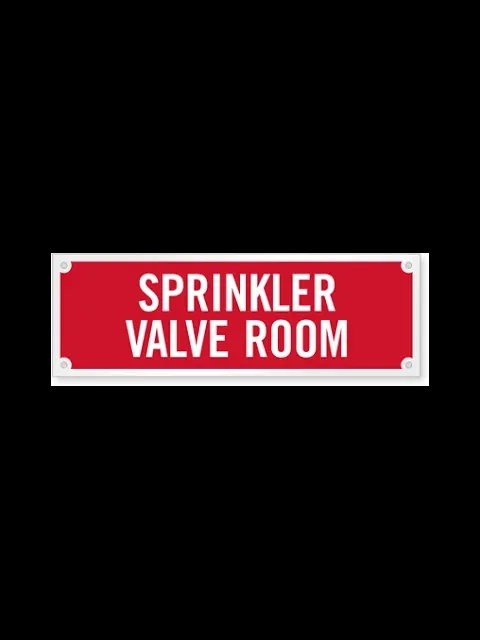 6" X 2" Sprinkler Valve Room Sign