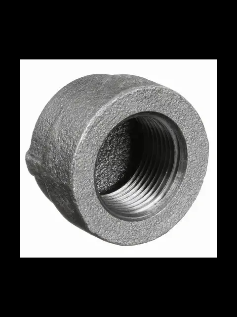 1-1/4" Black Malleable Cap