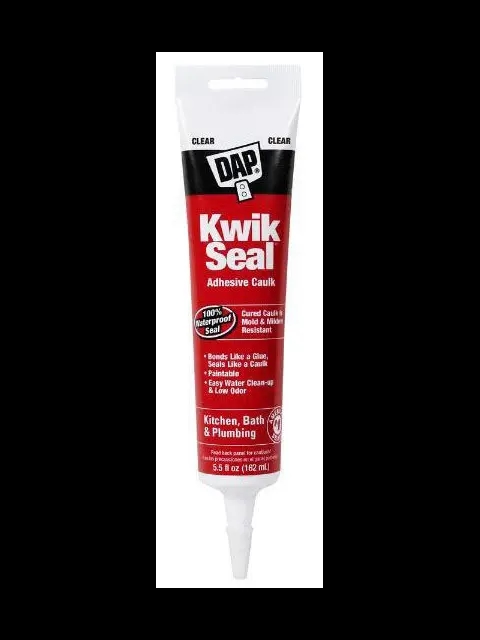 DAP Kwik Seal Plus 5.5 oz Clear Kitchen and Bath Siliconized Caulk/Paste Squeeze Tube
