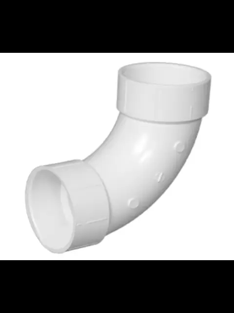 3" PVC DWV Long Sweep 90 1/4 Bend (HxH)