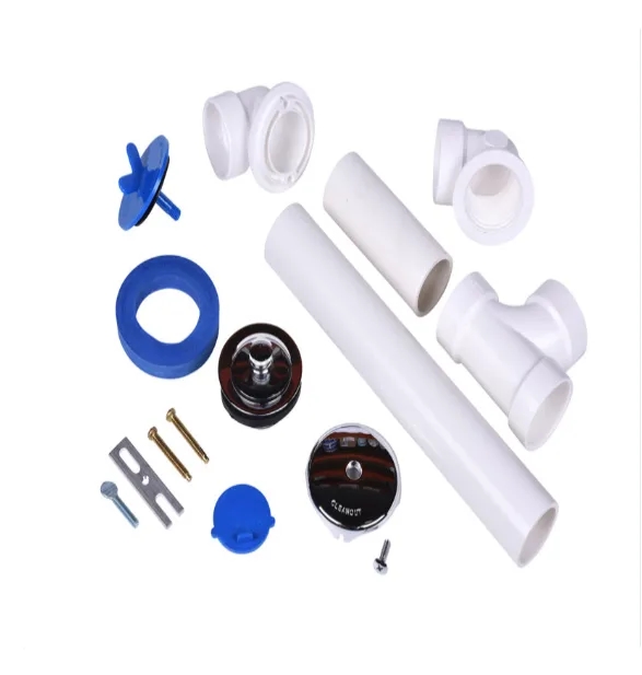 PVC Traditional Full Kit Waste & Overflow Uni-Lift Stopper Kit - Chrome