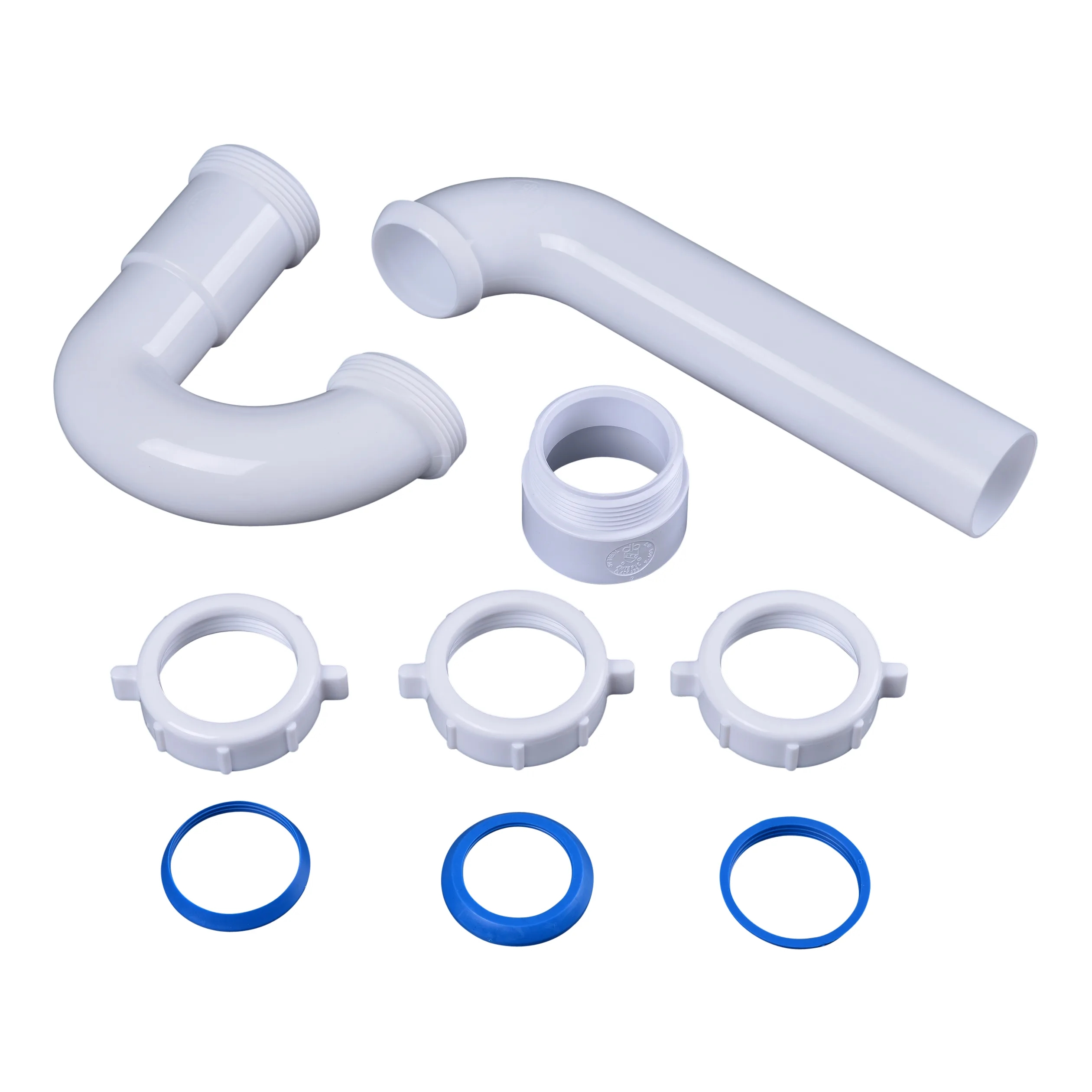1-1/2" Tubular P-Trap W/Threaded Adapters PVC (Bagged)
