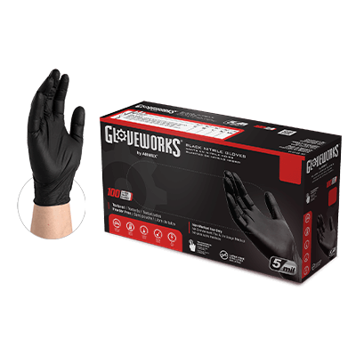 Black Nitrile Gloves (Large)