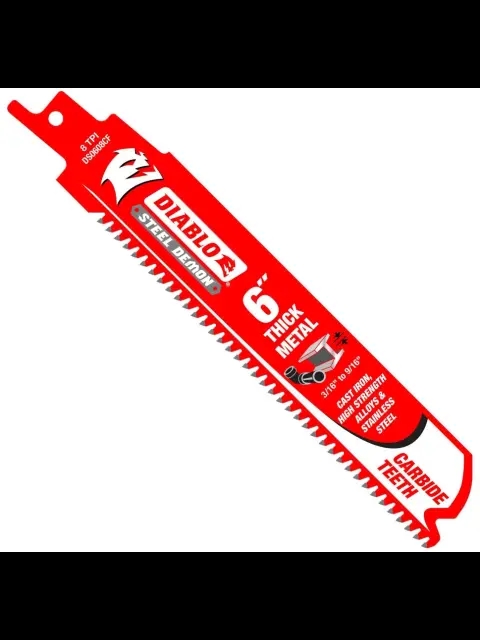 DIABLO DS0608CF3 6" Carbide Recip Blades for Thick Metal Cutting (3-Pack)