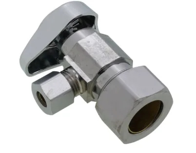 1/2" Nom Comp x 1/4" O.D. Comp Angle Stop