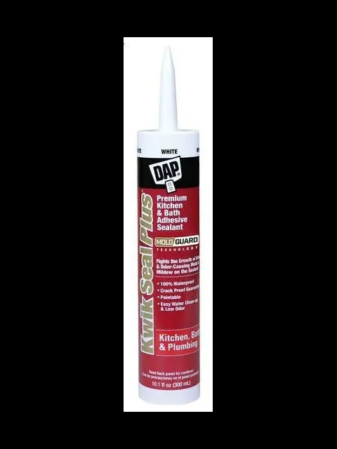DAP Kwik Seal Plus 10.1 oz White Kitchen and Bath Siliconized Caulk/Paste Cartridge