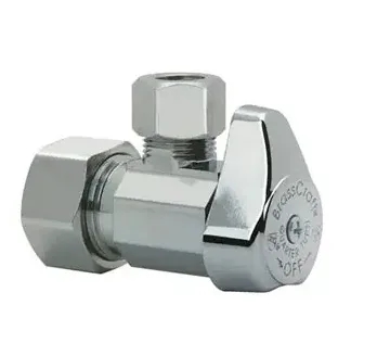 1/2" Nom Comp x 3/8" O.D. Comp Angle Stop