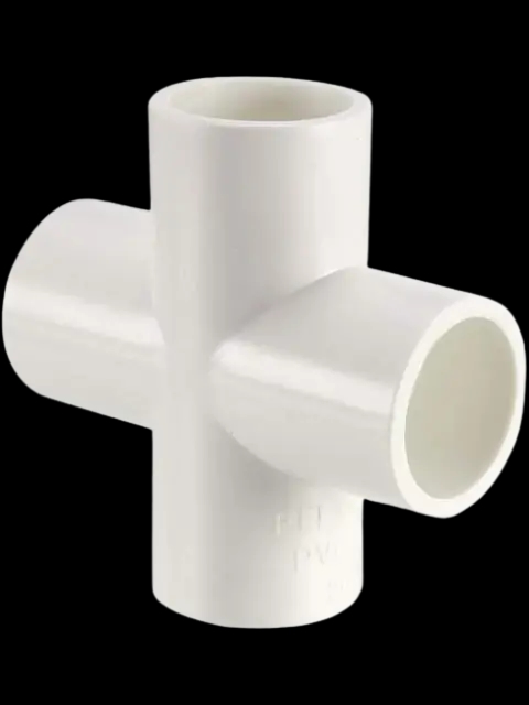 2-1/2 INCH NOMINAL SIZE; 2-1/2 INCH IPS SOLVENT WELD SOCKET X 2-1/2 INCH IPS SOLVENT WELD SOCKET X 2-1/2 INCH IPS SOLVENT WELD SOCKET X 2-1/2 INCH IPS SOLVENT WELD SOCKET END CONNECTION; 40 S SCHEDULE; INJECTION MOLDED PVC MATERIAL