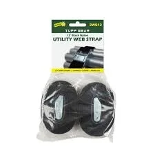 Dottie 12' Black Nylon Web Straps (2 Pack)