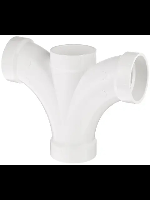2" X 2" X 2" X 2" PVC DWV Double Fixture Fitting