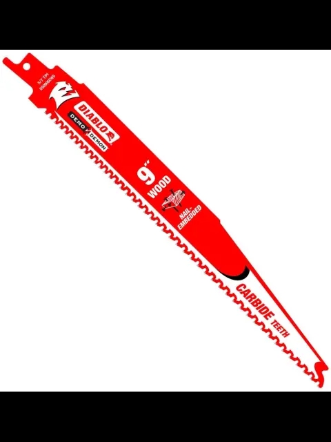 DIABLO DS0906CWS3 9" Carbide Recip Blade for Nail-Embedded Wood (3-Pack)