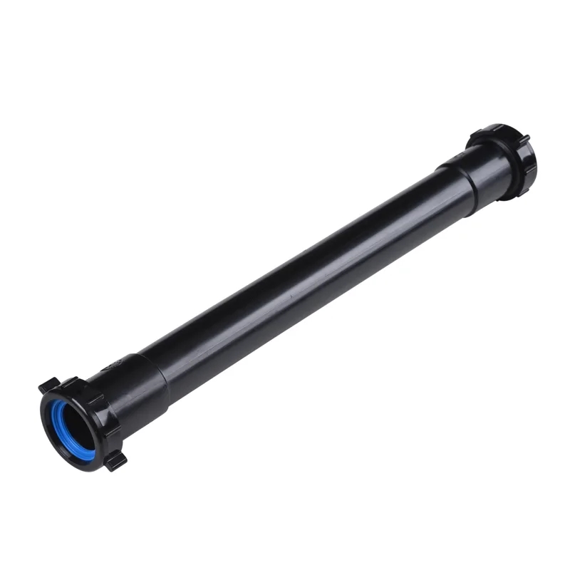 1-1/2" X 16" Double Slip Extension Tube Black Poly W/Nut