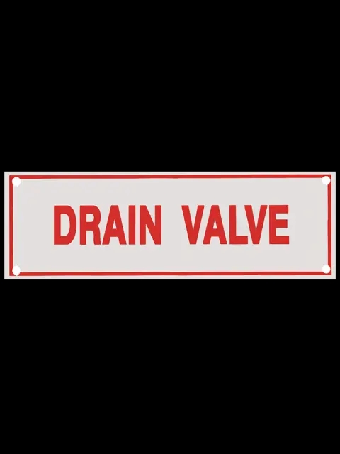 6" X 2" Sign: Drain Valve