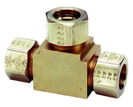 1" X 3/4" X 1/2" TracPipe AutoFlare Brass Reducing Tee