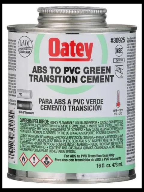 Oatey ABS To PVC Transition Green Cement - 16oz