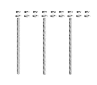 5/16" X 10" Galvanized Steel Set Of 3 Studs 9 Washers & Nuts For Deck Clamps
