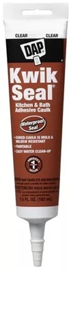 DAP Kwik Seal Plus 5.5 oz Clear Kitchen and Bath Siliconized Caulk/Paste Squeeze Tube