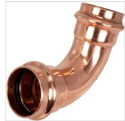 1-1/4" Copper Press 90 Elbow Street Press X Press