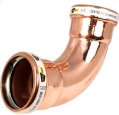 4" Copper Press 90 Elbow Long Turn Press X Press