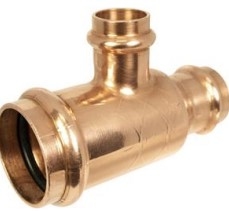 1-1/2" X 1" X 1-1/2" Copper Press Tee Press X Press X Press
