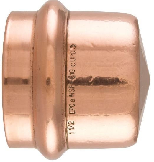 2" Copper Press Tube Cap