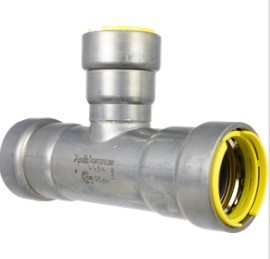 1-1/4" X 1-1/4" X 1/2" Carbon Steel Tee 411RG Gas Press X Press X Press