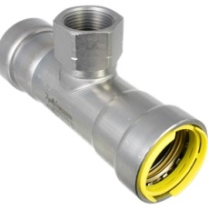 1-1/4" X 1-1/4" X 3/4" Carbon Steel Tee 4712G Gas Press X Press X Fem