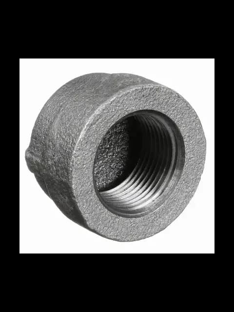 1" Black Malleable Cap