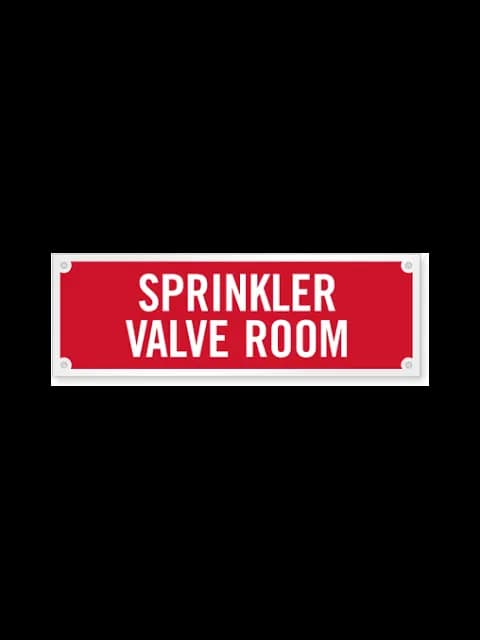 6" X 2" Sprinkler Valve Room Sign