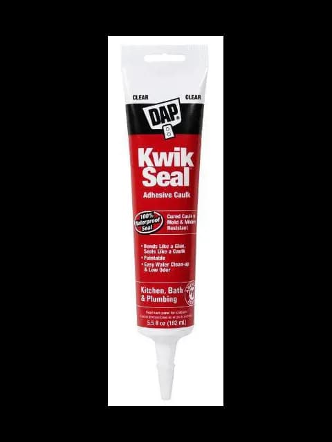 DAP Kwik Seal Plus 5.5 oz Clear,Kitchen and Bath Siliconized,Caulk/Paste Squeeze Tube