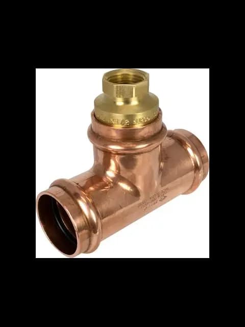 APOLLO 10066587 1-1/2'' X 1-1/2'' X 3/4'' COPPER 8712R TEE PRESS X PRESS X FEMALE