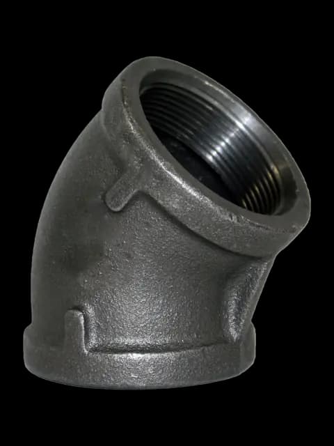 1" Black Malleable 45 Elbow