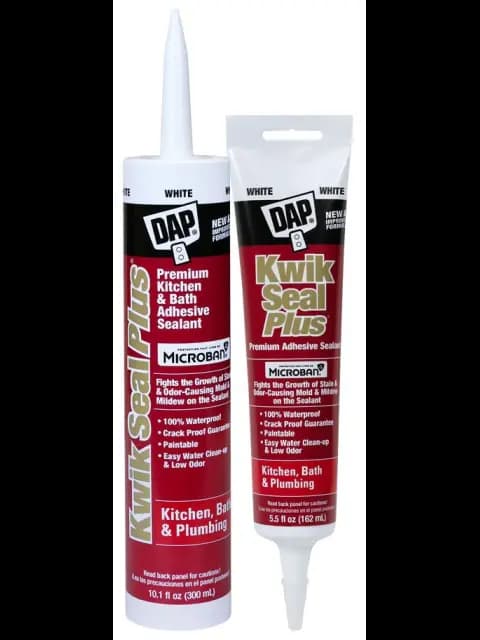 DAP Kwik Seal Plus 10.1 oz Clear,Kitchen and Bath Siliconized,Caulk/Paste Cartridge