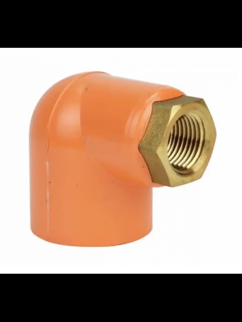 Tyco BlazeMaster 1" X 1/2" Orange CPVC Head Adapter 90 Elbow Brass
