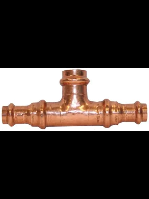 3/4" X 3/4" X 1" Copper Press Tee,Press X Press X Press