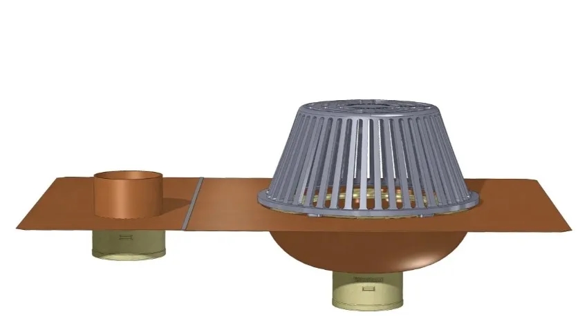3" No Hub Roof Drain & Overflow