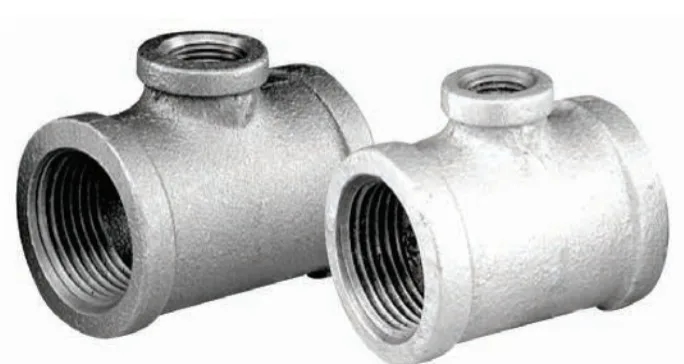 2-1/2" X 2" X 2" Black Malleable Reducing Tee