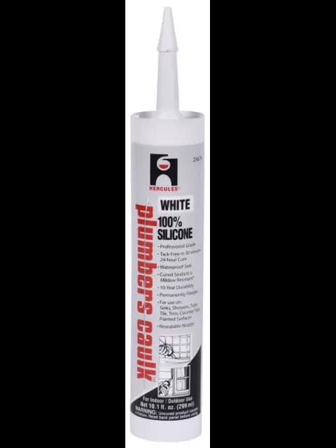 Hercules 10.1 oz. Cartridge,Silicone Plumbers Caulk - White