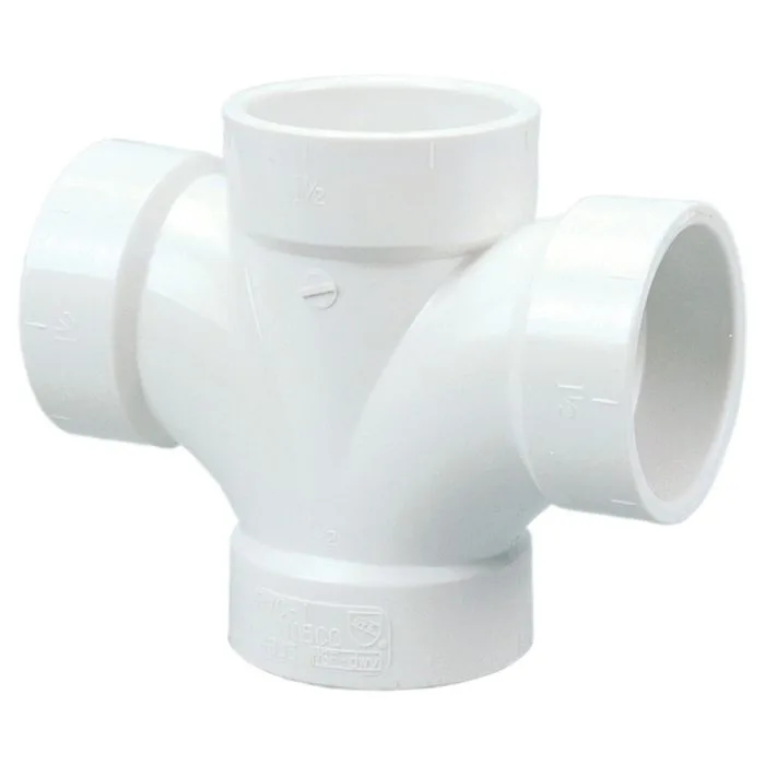 4" PVC DWV Double Sanitary Tee (All Hub)