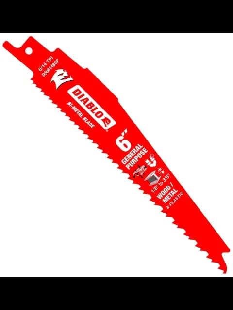 Diablo DS0614BGP5 6" 8/14TPI,Bi-Metal Reciprocating Saw Blades,for General Purpose Cuts (5-pk)