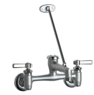 Chicago Faucets 897-CCP Wall-Mounted Manual Faucet With 8" Centers 3/8 Offset