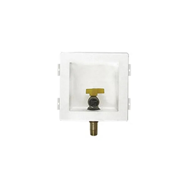 LSP GSB-201 Perfect Fit Gas Outlet Box White 3/4" MIP X 3/4" FIP Valve For Iron Pipe