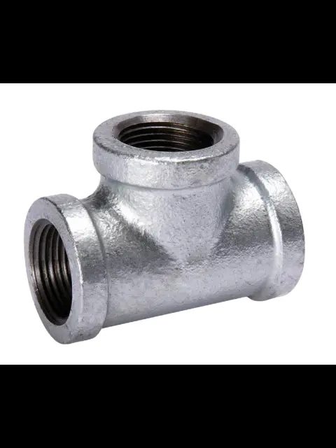 1-1/4" X 1-1/4" X 1-1/2" Galvanized Malleable Tee